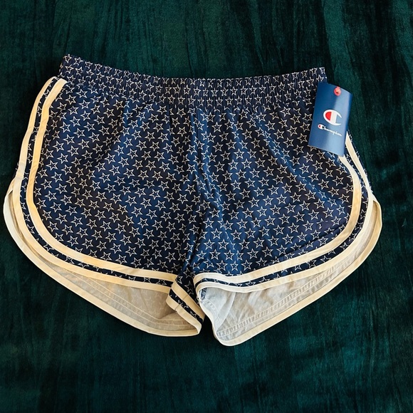 NWT Champion Varsity Shorts Small starry navy blue white stars - Picture 2 of 10